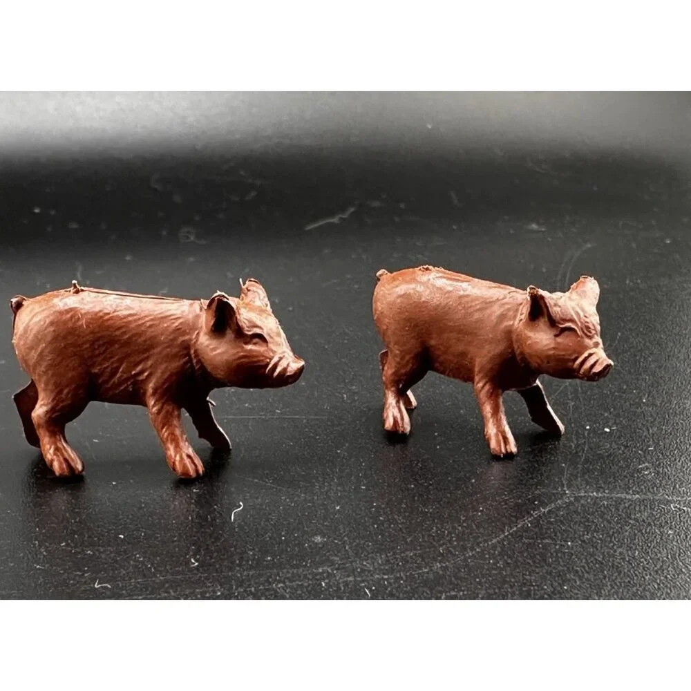 Allstate Marx Happi Time Farm Playset 1959 Auburn Red 2‎ Pigs Tim Mee PPC